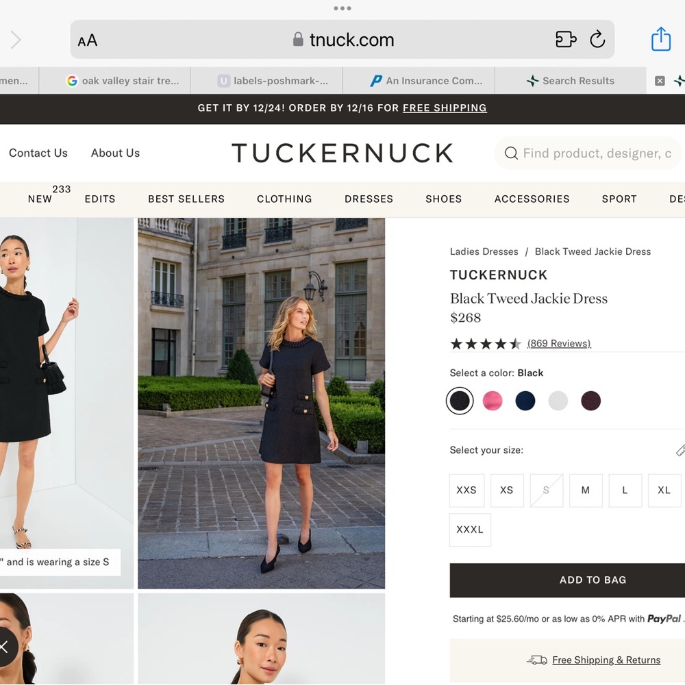 Tuckernuck Black Tweed Dress